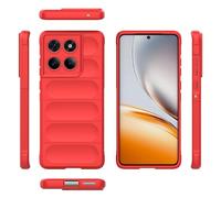 Soporte para teléfono con funda plegable For Motorola Edge 60 Fusion 5G Phone Case Silicone Slim Cover Full Body Protection Shock Resistant Scratch Resistant Soft Inner Fiber Flocking Cases(Rosso)