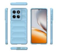Soporte para teléfono con funda plegable For Motorola Edge 60 Fusion 5G Phone Case Silicone Slim Cover Full Body Protection Shock Resistant Scratch Resistant Soft Inner Fiber Flocking Cases(Blu)