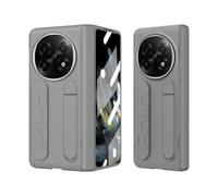 Soporte para teléfono con funda plegable For OPPO Find N5 Case with Screen Protector, Full Body Protective + Adjustable Kickstand+Finger Strap Handheld Design Shockproof Flip Slim Phone Case(Szary)