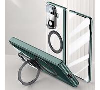 Soporte para teléfono con funda plegable Stand Case Compatible with Honor Magic Vs3 5G Case Clear with Kickstand,Clear Protective Cover with Adjustable Stand & Ring Holder,Anti-Yellowing Design(Ye?il)