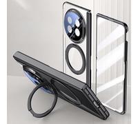 Soporte para teléfono con funda plegable Stand Case Compatible with Oppo Find N5 2025 Case Clear with Kickstand,Clear Protective Cover with Adjustable Stand & Ring Holder,Anti-Yellowing Design(Svart)