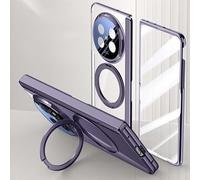 Soporte para teléfono con funda plegable Stand Case Compatible with Oppo Find N5 2025 Case Clear with Kickstand,Clear Protective Cover with Adjustable Stand & Ring Holder,Anti-Yellowing Design(Purple)