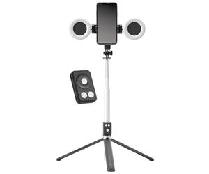 Soporte para teléfono con imagen de video - Trípode para teléfono selfie, soporte para teléfono móvil alto | Trípode selfie ligero con trípode para selfie ligero y extensible con mando a distancia wir