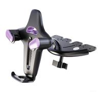 Soporte para teléfono con ranura para CD de coche, rotación de 360°, ajustable para teléfonos inteligentes de 4.7 a 7.2 pulgadas, soporte estable para teléfono celular con una sola mano para