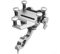 Soporte para teléfono de bicicleta, 4.7-7.25 pulgadas a prueba de golpes para manillar de 21.8-31.8mm Aleación de aluminio Motocicleta de carretera de montaña impermeable (plata)