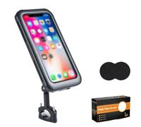 Soporte para teléfono de bicicleta, abrazadera universal para manillar de motocicleta, resistente a golpes y al agua con ventana de película