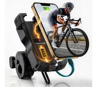 Soporte para teléfono de bicicleta con batería recargable integrada de 5000 mAh, soporte para motocicleta, abrazadera de teléfono celular para manillar, clip para scooter para todos los tipos de