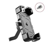 Soporte para teléfono de bicicleta con rotación de 360°, clip para manillar de motocicleta, para scooter eléctrico de montaña, motos de cross, montaje antivibraciones