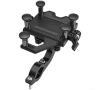 Soporte para teléfono de bicicleta Construcción de aleación de aluminio con rotación de 360 grados y cuatro bolas de silicona que absorben los golpes para teléfonos de 4.7 a 7.2 pulgadas (negro)