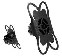 Soporte para teléfono de bicicleta de silicona que absorbe los golpes con características antideslizantes que ofrecen un ajuste seguro para el teléfono durante paseos por carretera y senderos (negro)