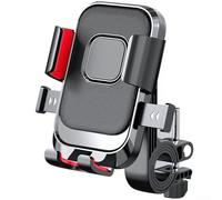 Soporte para teléfono de bicicleta, mecanismo de bloqueo de un solo segundo, soporte de seis garras que absorbe los golpes, construcción de aleación superior para todos los teléfonos que tienen fundas