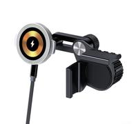 Soporte para teléfono de coche con cargador inalámbrico de 15 W y rotación de 360 grados, diseño ergonómico ajustable para mayor comodidad