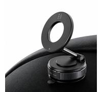 Soporte para teléfono de coche MagSafe - Ventosa al vacío ultra potente, rotación 360°, doble brazo plegable, compatible con iPhone y Android con anillo magnético, tablero de instrumentos y parabrisas
