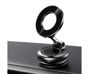 Soporte para teléfono de coche para MagSafe - Ventosa al vacío ultra potente, rotación 360°, doble brazo plegable, [Succión ultra potente] compatible con iPhone y Android con anillo magnético
