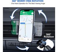 Soporte para teléfono de coche sin esfuerzo, mecanismo de bloqueo por gravedad con diseño específico para cada modelo que facilita su uso y