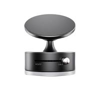 Soporte para teléfono de escritorio - 2,32 x 2,32 x 2,28 pulgadas ABS negro + PC + aluminio magnético, cabeza giratoria, soporte al vacío, salpicadero, salpicadero, encimera, refrigerador | V