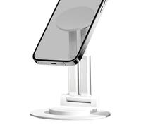 Soporte para teléfono de escritorio, soporte giratorio de 360 grados, base magnética de metal, soporte ajustable para tableta para teléfono celular, lector electrónico, escritorio, hogar, transmisión