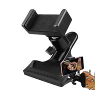 Soporte para teléfono de guitarra: montaje en la cabeza ajustable, diseño de agarre estable, forma de transporte ligero, cambio de ángulo rápido | Música Practicar Ensayo Esquemas de acordes Lectura