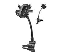 Soporte para teléfono de guitarra, robusto soporte para teléfono móvil con abrazadera ajustable para montaje en la zona del cabezal, clip de teléfono con baja vibración para ayuda a la grabación