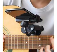 Soporte para teléfono de guitarra, soporte ajustable y giratorio para guitarras/ukelele, compatibilidad universal con smartphone para partituras digitales, videos de enseñanza, transmisión en vivo y
