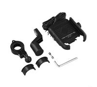 Soporte para teléfono de motocicleta con cargador USB C, abrazadera de manillar inalámbrica de carga rápida de 15 W para teléfonos de 3.5 a 6.5 pulgadas, bloqueo automático e impermeable, 12-24 V