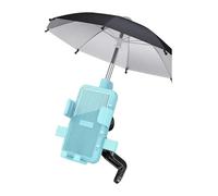 Soporte Para Teléfono De Motocicleta GPS Navegación Soporte Motocicleta Móvil Teléfono Paraguas Impermeable Parasol Exterior Vehículo Eléctrico Retrovisor Espejo Accesorios(Blue with Umbrella)