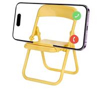 Soporte para teléfono de silla, soporte en miniatura de 9,5 x 6,3 x 5 cm, silla de escritorio plegable de polipropileno, exquisita forma de mini silla suave con base triangular, divertido soporte para