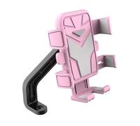 Soporte para teléfono eléctrico para motocicleta con movimiento giratorio suave de 360 grados optimizado para ajuste de pantalla en tiempo real mientras conduces (vista trasera rosa)