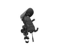Soporte para Teléfono en Manillar de Motocicleta con Cargador Inalámbrico de 15 W y Amortiguador de Vibraciones, Soporte para Teléfono Ajustable