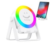 Soporte para teléfono inalámbrico con altavoz de inducción | Altavoz RGB luminoso | Reproductor de audio portátil multifunción con luz RGB para oficina, sala de reuniones, restaurante, dormitorio