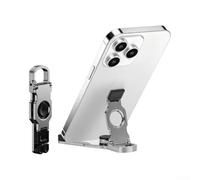 Soporte para teléfono inquieto, plegable de aleación de aluminio, soporte giratorio de 360 grados, soporte de escritorio para teléfono inteligente, tableta, video, transmisión en vivo (gris)