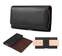 soporte para teléfono inteligente Funda for teléfono con presilla for cinturón for Sony Xperia 10 Plus, 1, Pro, funda de piel auténtica for Galaxy S20 Ultra, Xcover6 Pro Funda para teléfono(Svart)