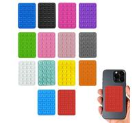 Soporte para teléfono móvil con ventosas de silicona pack 14 unidades multicolor adhesivo trasero para selfies vídeos grabación manos libres en espejo cristal y superficies lisas