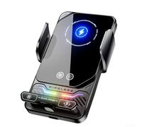 Soporte para teléfono móvil para coche con tecnología de inducción, carga rápida de 15 W, cargador inalámbrico para coche, ventosa y gancho de ventilación, extensible para fundas gruesas, accesorios