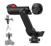 Soporte para teléfono móvil para trípode, soporte para smartphone, adaptador con 2 zapatos fríos estándar y rosca de 1/4 pulgadas, giratorio 360° e inclinación de 180°, soporte para teléfono móvil