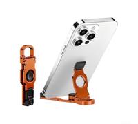 Soporte para teléfono móvil, plegable de aleación de aluminio, giratorio de 360 grados, soporte de escritorio para teléfono inteligente, tablet, ver videos en vivo (naranja)