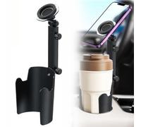 Soporte para teléfono para coche, soporte ajustable manos libres con soporte para bebidas, soportes magnéticos giratorios para teléfono, soporte universal para teléfonos compatible con la mayoría de