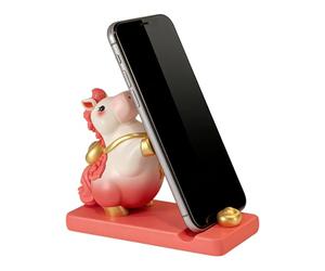 Soporte para teléfono, pedestal equino de 1 unidad para visualización móvil, poni con dijes de prosperidad, pieza ornamental, base de estatuilla para dormitorios, espacios de trabajo y desplazamientos