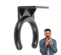 Soporte para teléfono | Pequeño colgador de pared negro para teléfono con cable, abrazadera de clip de pared, soporte de cable de soporte, accesorios, estante de audio con cable para rophones