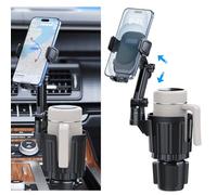 Soporte para Teléfono Portavasos, Expansor Universal 2 en 1 con Brazo Largo y Soporte Giratorio 360° para el Coche Todos Los Smartphones iPhone y Galaxy de 4-7 Pulgadas y con la Mayoría de Botellas