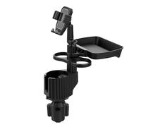 Soporte para teléfono portavasos para coche - Bandeja extensible multifunción ajustable, organizador de bebidas y aperitivos, adaptador interior del vehículo | Solución de almacenamiento para estafa
