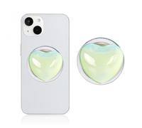 Soporte para Teléfono, Soporte Retráctil para Móvil con Corazón Magnético de Cristal, Soporte Magnético Agarre Amor Corazón Vidrio Soporte Expandibles Base Phone, para Smartphone Tablet (Verde)