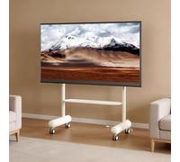 Soporte Para Televisor Tipo Caballete Con Ruedas, Soporte Portátil Para Televisor Con Ruedas, Carrito Para Televisor De Altura Regulable, Ideal Para Esquinas(Blanco,980x530x1210mm)