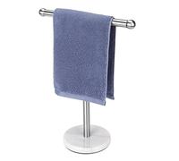 Soporte para Toallas de Mano con Base de Acero Inoxidable Pesada, toallero en Forma de T, de pie Libre para encimeras de tocador de baño, Acero Inoxidable 304 (Plata cepillada)
