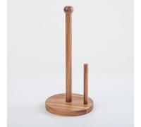 Soporte para toallas de papel de madera de 14 pulgadas, base pesada grande de 6.5 pulgadas, organizador de rollo de cocina de madera, soporte de pie rústico de madera de arce, soporte para rollos de