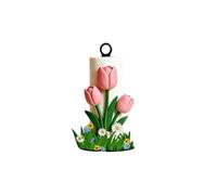 Soporte para toallas de papel floral, base de madera, decoración independiente para encimera de cocina