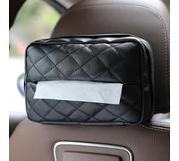 Soporte para toallas de papel montado en el salpicadero y el reposacabezas con aspecto clásico a cuadros, adecuado para automóviles que necesitan un cómodo acceso al tejido (C)