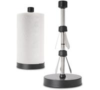 Soporte para toallas de papel negro de acero inoxidable diseρado para una fαcil operaciσn con una sola mano: este resistente modelo de encimera c