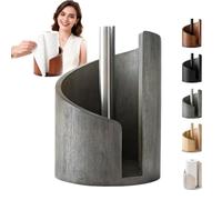 Soporte para toallas de papel para encimera con base de madera y soporte de hierro, desgarro sin esfuerzo con una sola mano, diseñado para rollos jumbo y mega