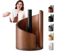 Soporte para toallas de papel para encimera con base de madera y soporte de hierro, desgarro sin esfuerzo con una sola mano, diseñado para rollos jumbo y mega